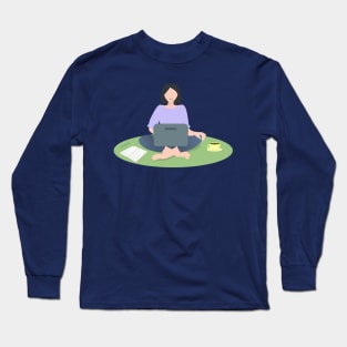 Girl with a laptop Long Sleeve T-Shirt